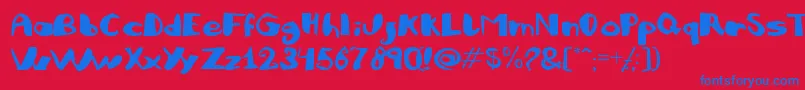 Julifb Font – Blue Fonts on Red Background