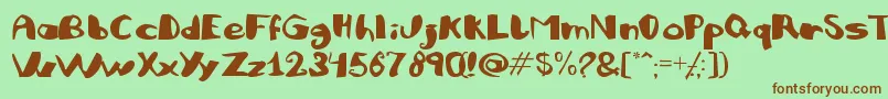 Julifb Font – Brown Fonts on Green Background