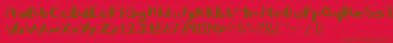 Julifb-Schriftart – Braune Schriften auf rotem Hintergrund