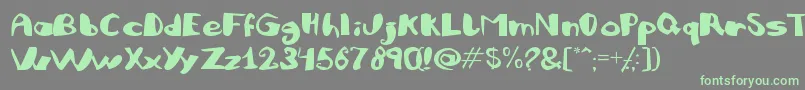 Julifb Font – Green Fonts on Gray Background