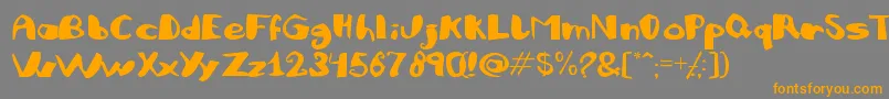 フォントJulifb – オレンジの文字は灰色の背景にあります。