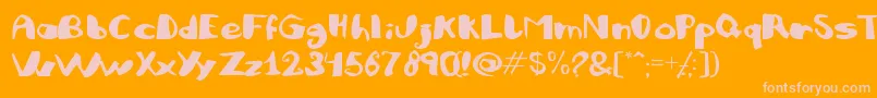 Julifb-fontti – vaaleanpunaiset fontit oranssilla taustalla