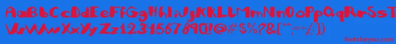 Julifb Font – Red Fonts on Blue Background