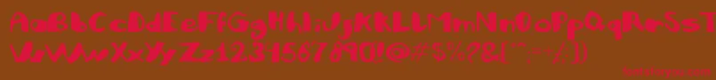 Julifb-fontti – punaiset fontit ruskealla taustalla