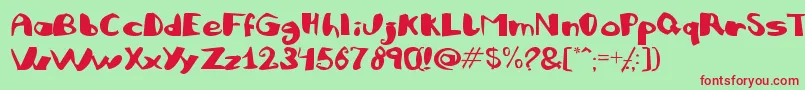 Julifb Font – Red Fonts on Green Background