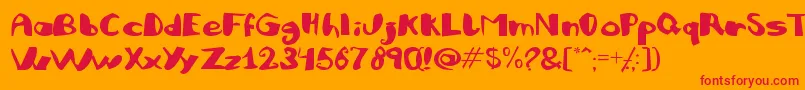Julifb Font – Red Fonts on Orange Background