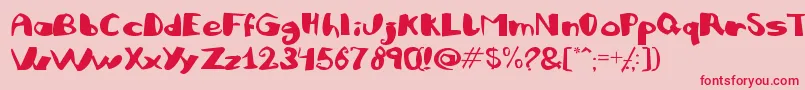 Julifb Font – Red Fonts on Pink Background