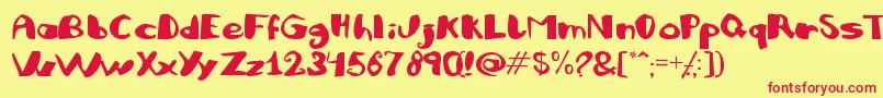 Julifb Font – Red Fonts on Yellow Background