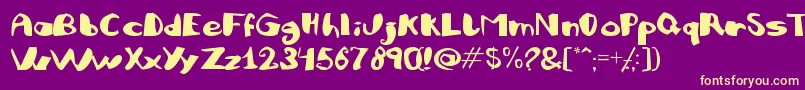 Julifb Font – Yellow Fonts on Purple Background