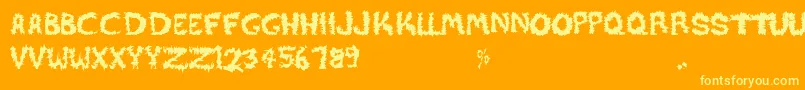 DesertAreaQ Font – Yellow Fonts on Orange Background