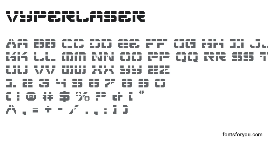 Шрифт VyperLaser – алфавит, цифры, специальные символы