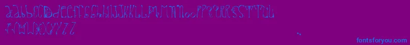 フォントDelfinah – 紫色の背景に青い文字
