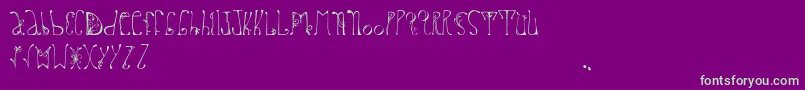 Delfinah Font – Green Fonts on Purple Background