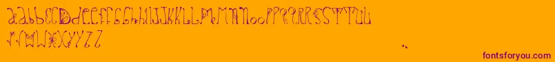 Delfinah Font – Purple Fonts on Orange Background