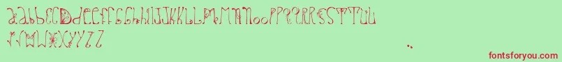 Delfinah Font – Red Fonts on Green Background