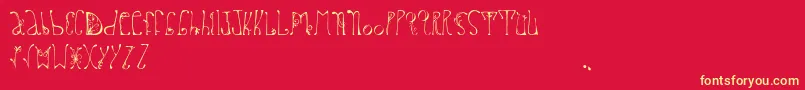 Delfinah Font – Yellow Fonts on Red Background