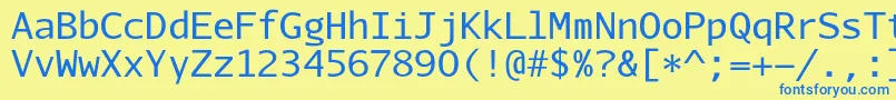 Police AurulentsansmonoRegular – polices bleues sur fond jaune