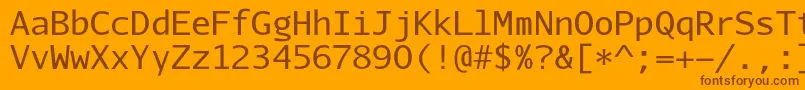 AurulentsansmonoRegular Font – Brown Fonts on Orange Background