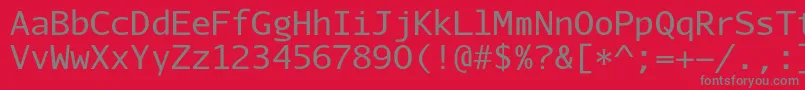 フォントAurulentsansmonoRegular – 赤い背景に灰色の文字