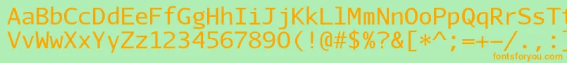 AurulentsansmonoRegular Font – Orange Fonts on Green Background