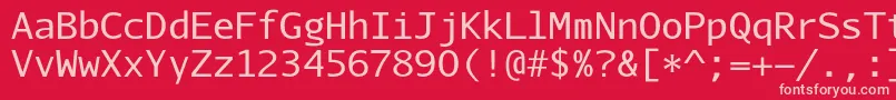 フォントAurulentsansmonoRegular – 赤い背景にピンクのフォント