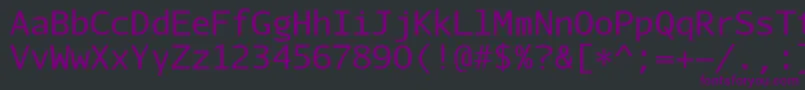 Fonte AurulentsansmonoRegular – fontes roxas em um fundo preto