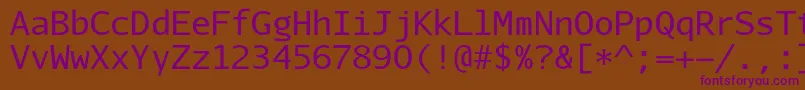 Шрифт AurulentsansmonoRegular – фиолетовые шрифты на коричневом фоне