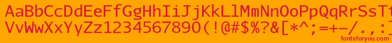 AurulentsansmonoRegular Font – Red Fonts on Orange Background