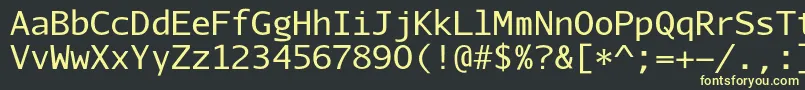 Шрифт AurulentsansmonoRegular – жёлтые шрифты на чёрном фоне