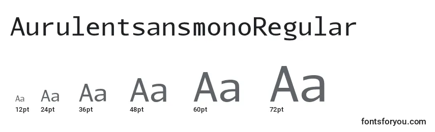 Размеры шрифта AurulentsansmonoRegular