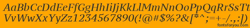 Ptz56fW-fontti – mustat fontit oranssilla taustalla