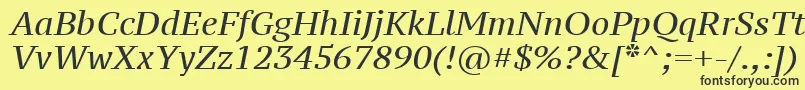 Ptz56fW-fontti – mustat fontit keltaisella taustalla
