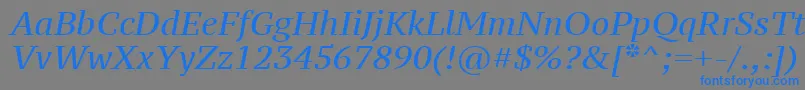 Ptz56fW-fontti – siniset fontit harmaalla taustalla