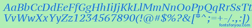 Ptz56fW Font – Blue Fonts on Green Background