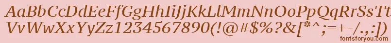 Шрифт Ptz56fW – коричневые шрифты на розовом фоне