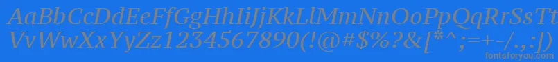 Ptz56fW-Schriftart – Graue Schriften auf blauem Hintergrund