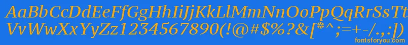Ptz56fW Font – Orange Fonts on Blue Background