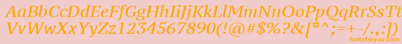 Fonte Ptz56fW – fontes laranjas em um fundo rosa