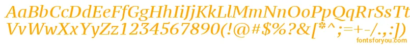 フォントPtz56fW – 白い背景にオレンジのフォント