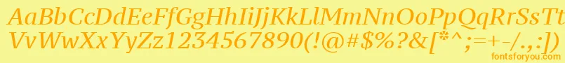 Ptz56fW Font – Orange Fonts on Yellow Background