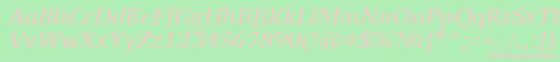 Fonte Ptz56fW – fontes rosa em um fundo verde