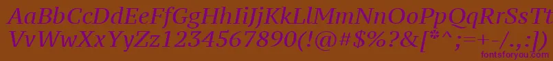 Ptz56fW-fontti – violetit fontit ruskealla taustalla
