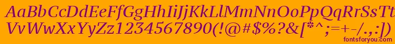 Czcionka Ptz56fW – fioletowe czcionki na pomarańczowym tle