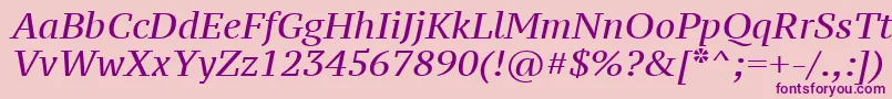 フォントPtz56fW – ピンクの背景に紫のフォント