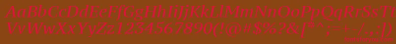 Ptz56fW-fontti – punaiset fontit ruskealla taustalla