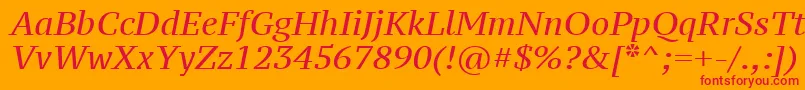 Шрифт Ptz56fW – красные шрифты на оранжевом фоне