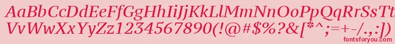 Czcionka Ptz56fW – czerwone czcionki na różowym tle