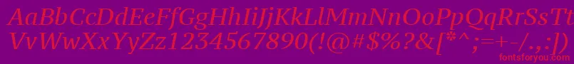 Fonte Ptz56fW – fontes vermelhas em um fundo violeta