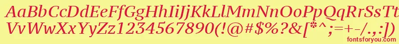 フォントPtz56fW – 赤い文字の黄色い背景