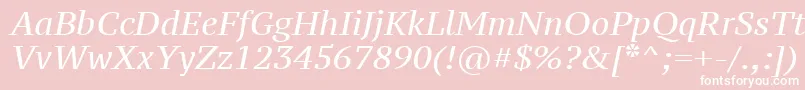 Czcionka Ptz56fW – białe czcionki na różowym tle